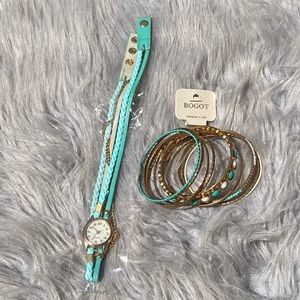 wrap around watch and bracelets